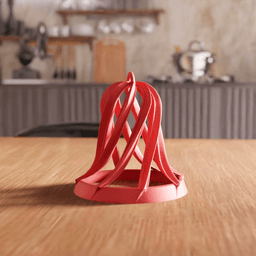 Twisted Spiral Christmas Bell Ornament 3d model