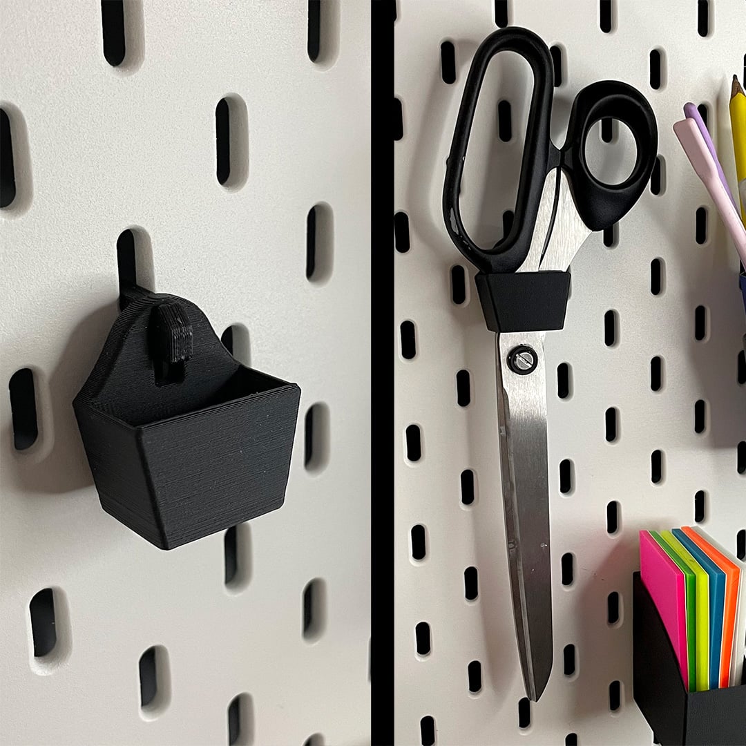 Compact Scissor Holder for Skadis 3d model