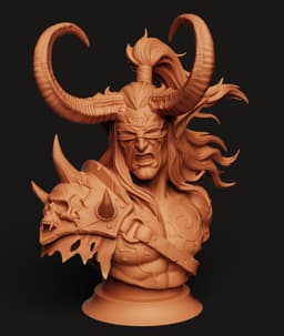 Demon Hunter Bust Multi-Color 3MF | Fantasy Statue | Bambu Ready 3d model