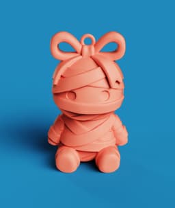 Cute Chibi Mummy Figure | Adorable Desk Toy 3d model