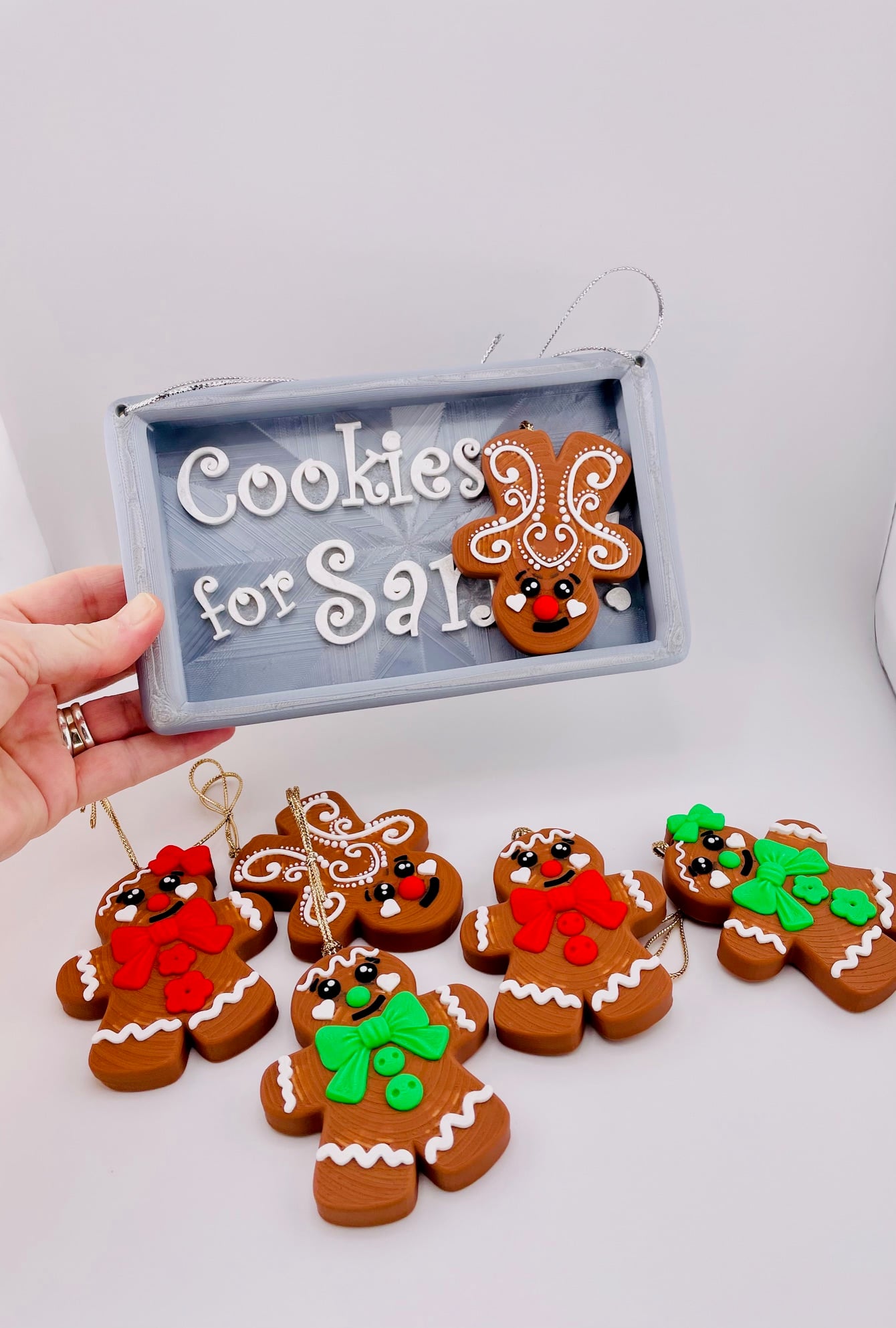 Gingerbread People Ornament Set 3d model
