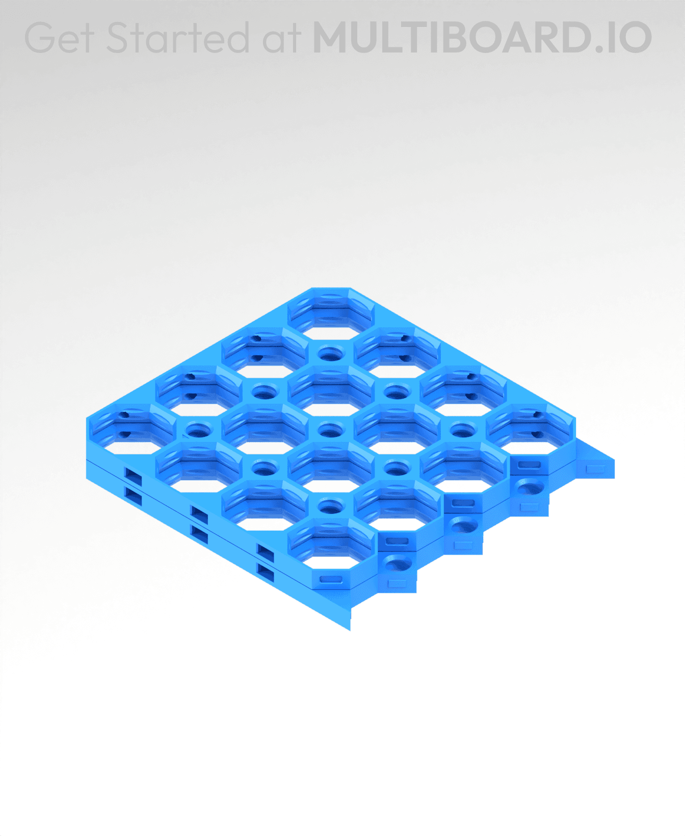 4x4 MU - All Ends Horizontal Strip Interfitted - MultiBoard Octagon Plate - 2x Ironing Stack 3d model