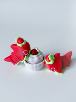 Strawberry Shark Flexi and clicker 3d model