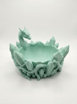 Crystal Dragon Dice Bowl & Tabletop Organizer 3d model