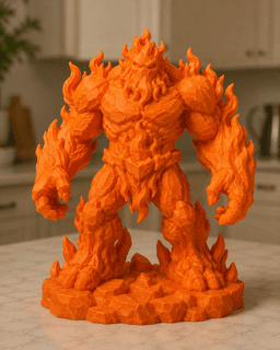 Fire Elemental Golem STL 3d model