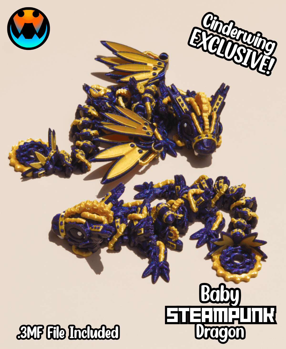Baby Steampunk Dragon 3d model