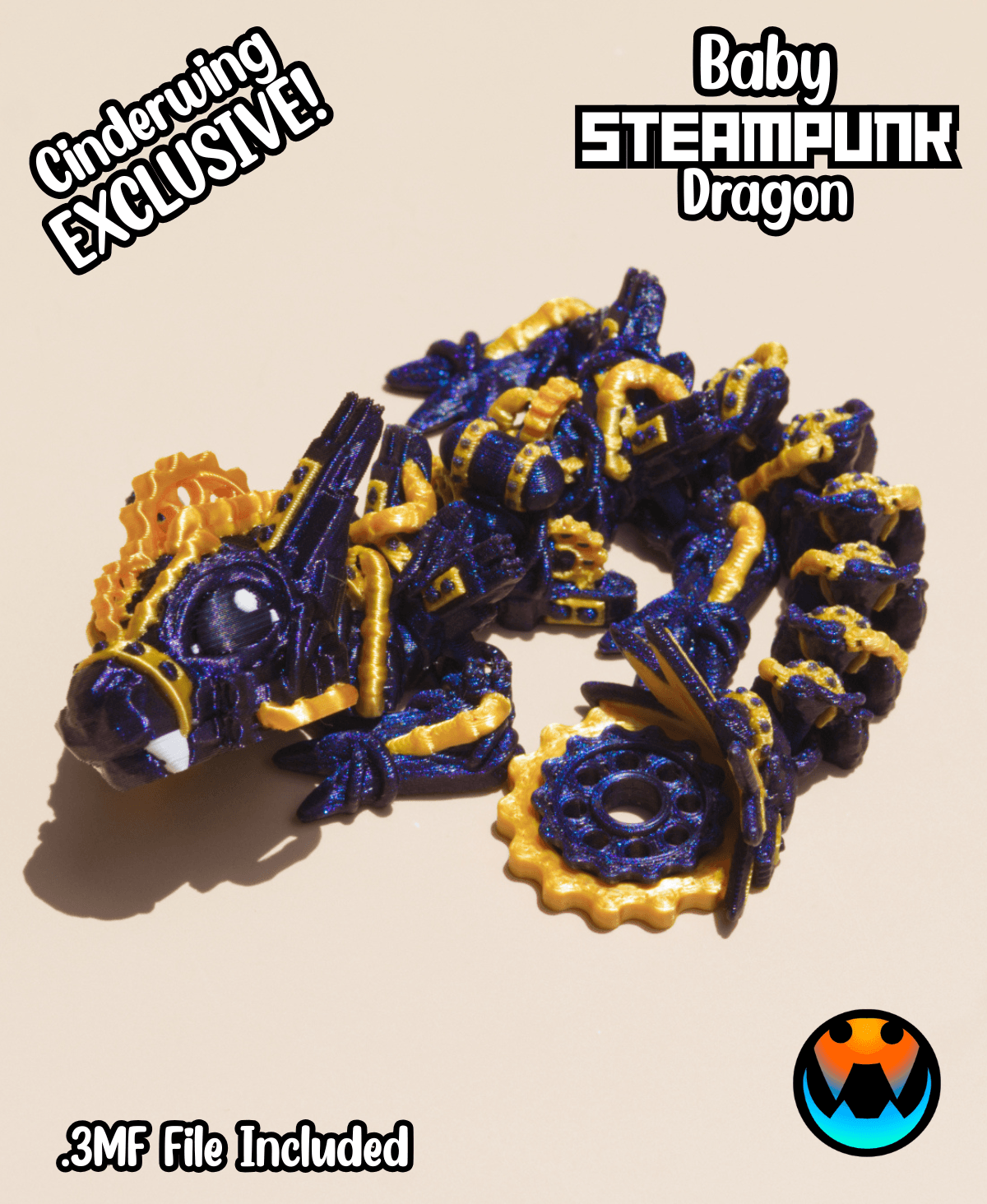 Baby Steampunk Dragon 3d model
