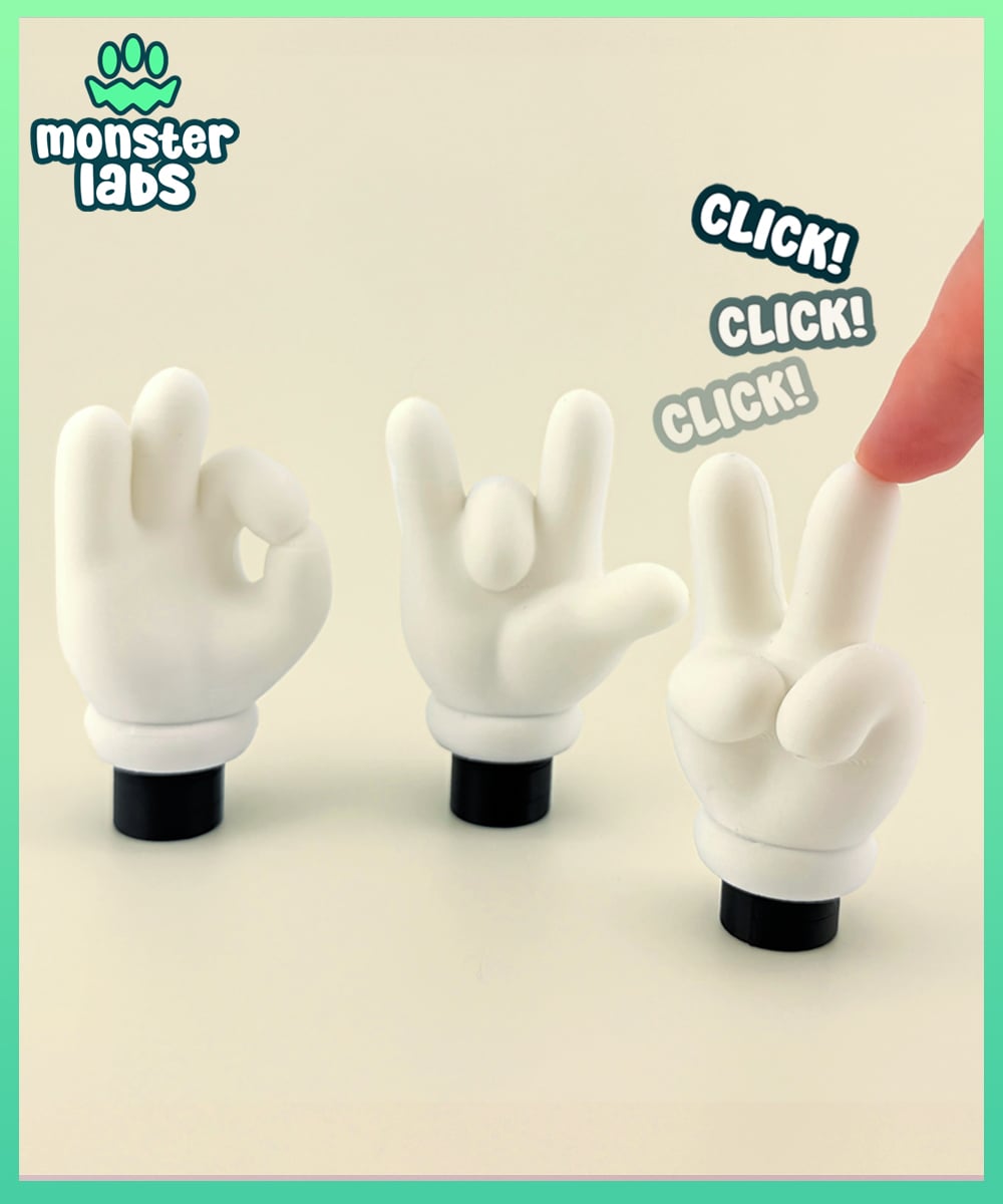 Toon Hands Fidget Clicker Keychain Bundle 3d model