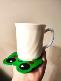 Cute Simple Frog Coaster - Happy/Sad Flip-Side! 3d model