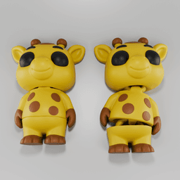 Flexy Giraffe Figurine + Keychain 3d model