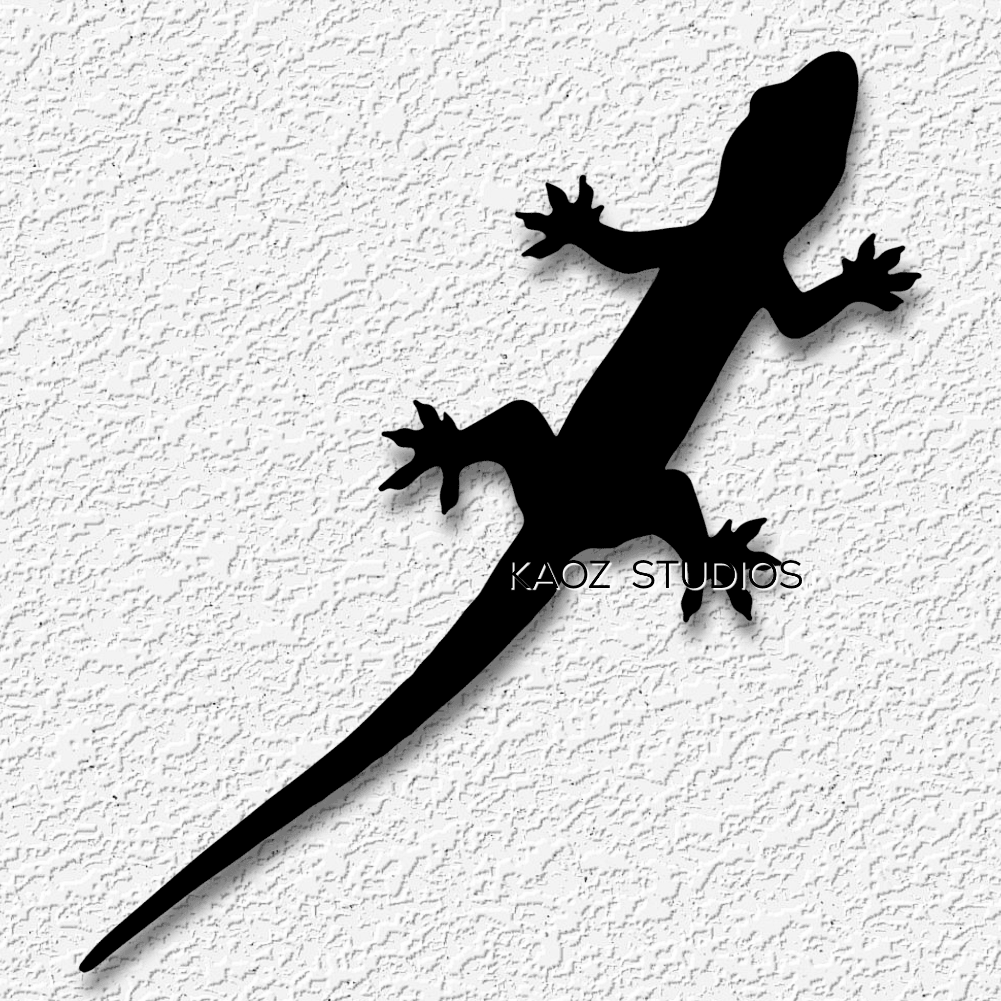 lizard silohuette wall art reptile decor 3d model