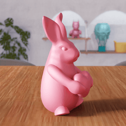 Minimalist Bunny Holding Heart 3d model