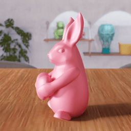 Minimalist Bunny Holding Heart 3d model