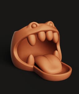 Monster Mouth Remote Holder STL | TV Organizer 3D Print | Fun Decor 3d model
