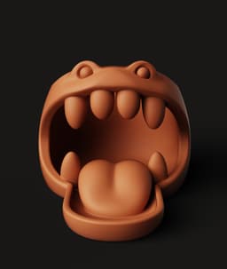 Monster Mouth Remote Holder STL | TV Organizer 3D Print | Fun Decor 3d model