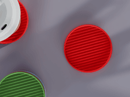 Stackable Scalloped Reverse Circle Coaster Set 3D Print STL File | 3 Sizes 3d model