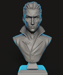 Cyborg Villain Bust STL | Sci-Fi 3D Print | HighDetail 3d model