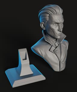 Cyborg Villain Bust STL | Sci-Fi 3D Print | HighDetail 3d model