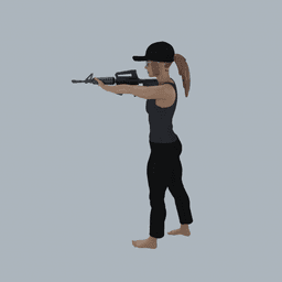 Post Apocalypse Warrior Woman v2 3d model