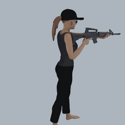 Post Apocalypse Warrior Woman v2 3d model