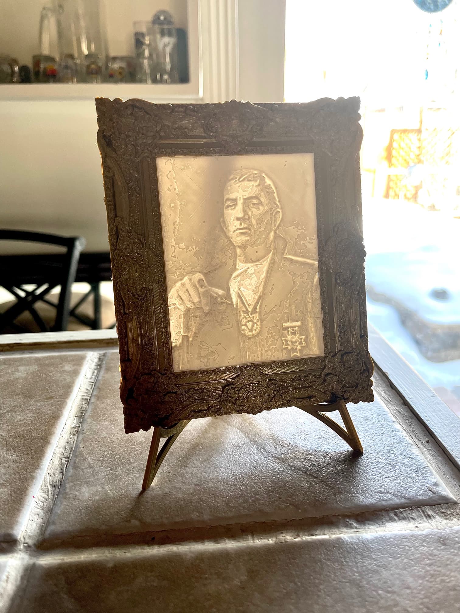 Barnabas Portrait Lithophane Frame Remix 3d model