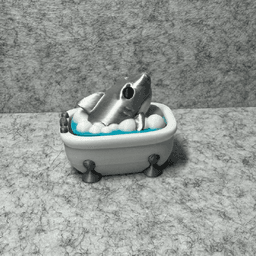 Shark Bathtub Fidget Clicker 3d model