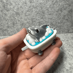 Shark Bathtub Fidget Clicker 3d model