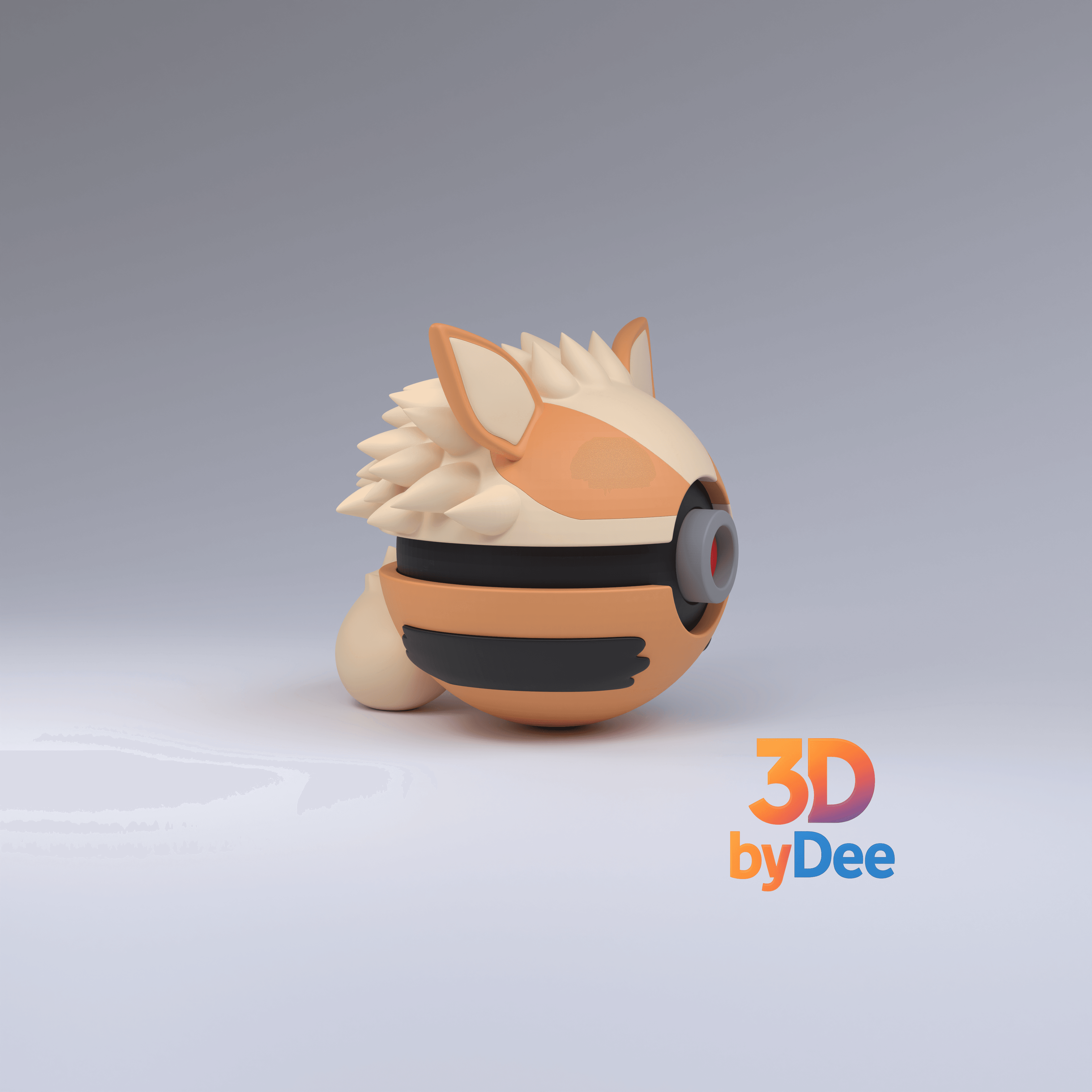 Arcanine Pokeball 3d model