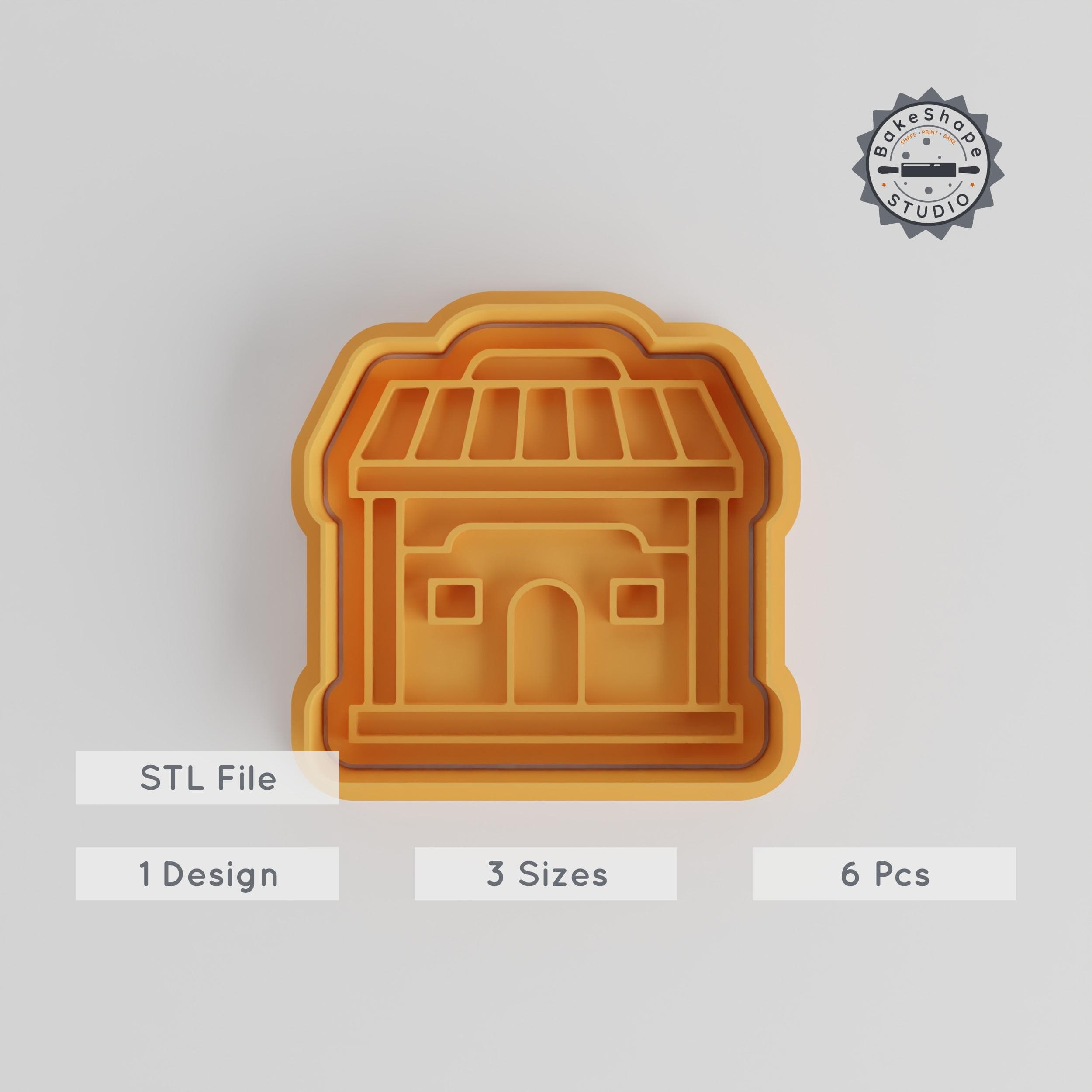 Shrine Shape Cutter & Stamp Set, Perfect for Cookies & Fondant, Includes Torii Gate, Sacred Gate, Temple Gate, Sizes S/M/L, 6 Piece Pack PRODUCT_4502 3d model