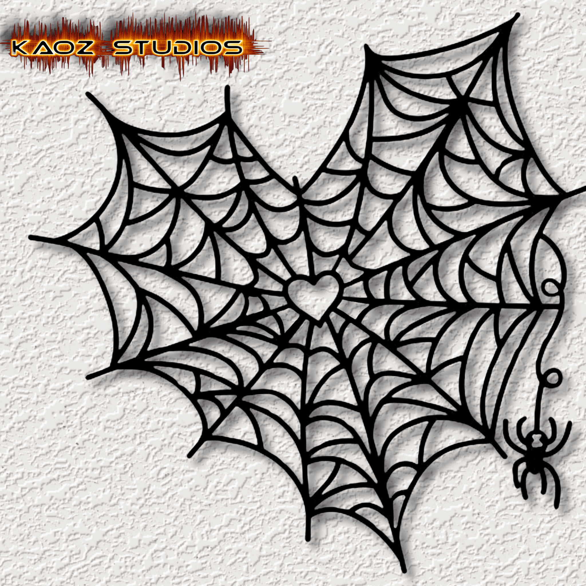spiderweb heart with spider wall art gothic wall decor web decoration 3d model