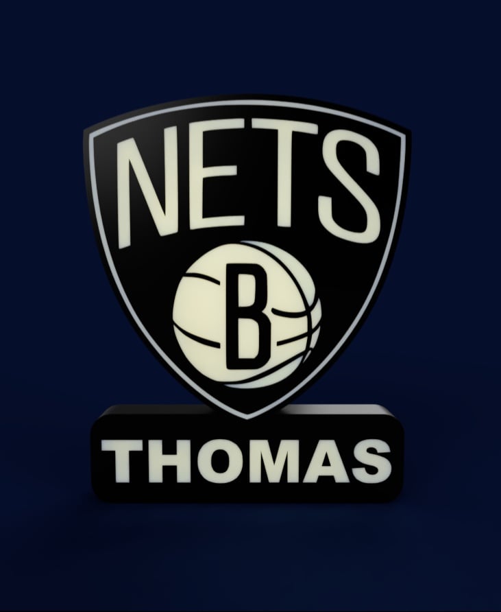 Brooklyn Nets Sign - LED Strip Compatible 3d model