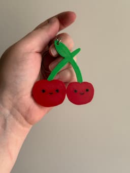 Cute Cherry Keychain 3d model