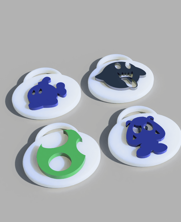 Video Game Key Rings Set 4 3d model