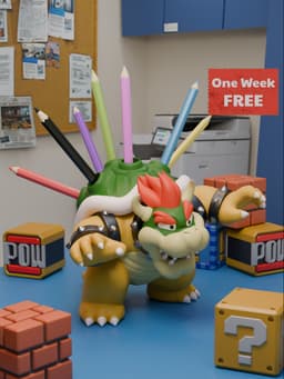Bowser Mario Pencil Holder 3d model