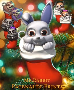 Mr Rabbit Christmas tree ornament 3d model