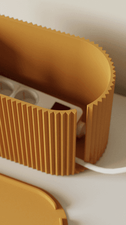 Cable Management Box - Zigzag pattern - Cable Storage Collection 3d model