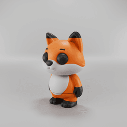 Flexy Fox Figurine + Keychain 3d model