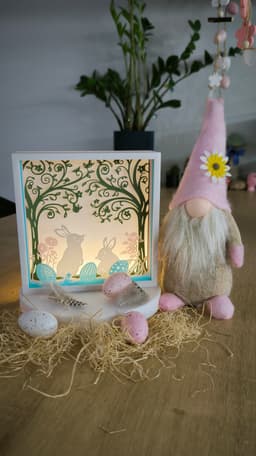 Easter Bunny Shadow Box Lamp 3d model