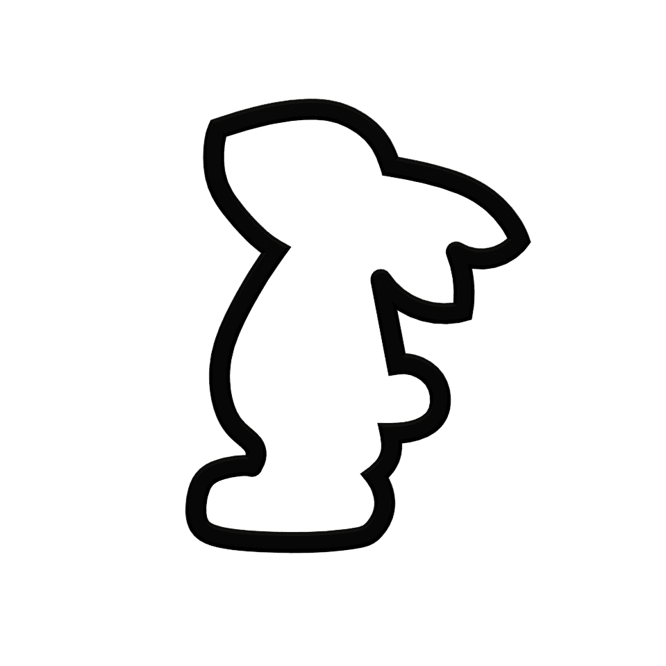 Easter Bunny Cookie Cutter STL File - 4 inches 3d model