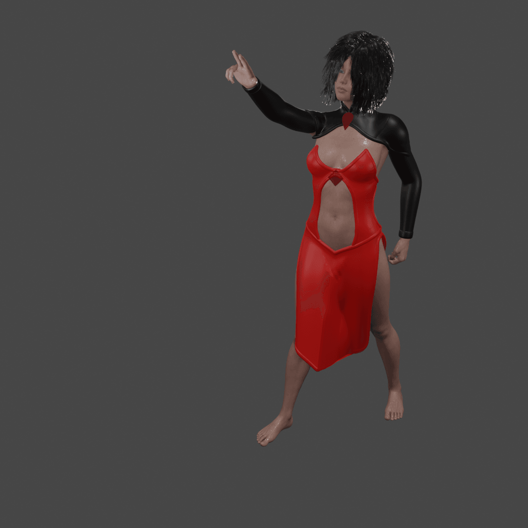 Sexy Witch Casting Spell v2.0 3d model