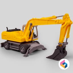 Excavator (Print-in-Place articulated) 3d model
