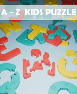 A–Z Letter Puzzle for Kids 3d model