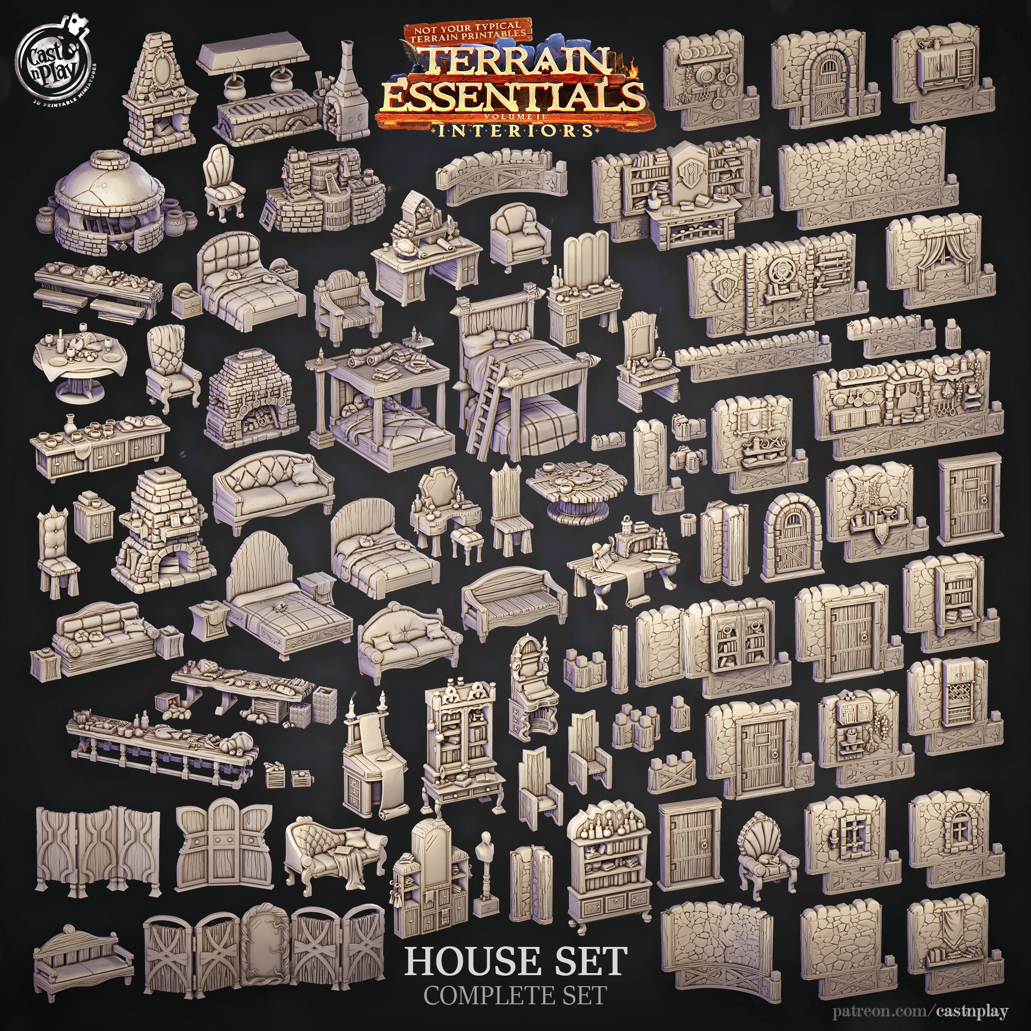 Medieval House Set (Pre-Supported) 3d model