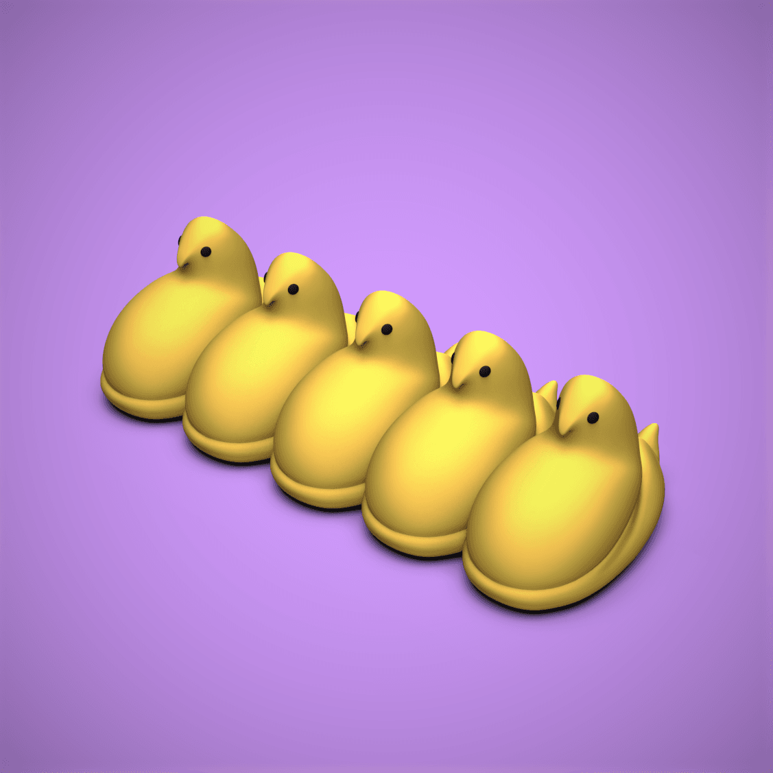 Peeps Row -Marshmallow Candy 3d model