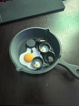 Cast Iron Skillet and Egg Earrings, Toy, Model... 3d model