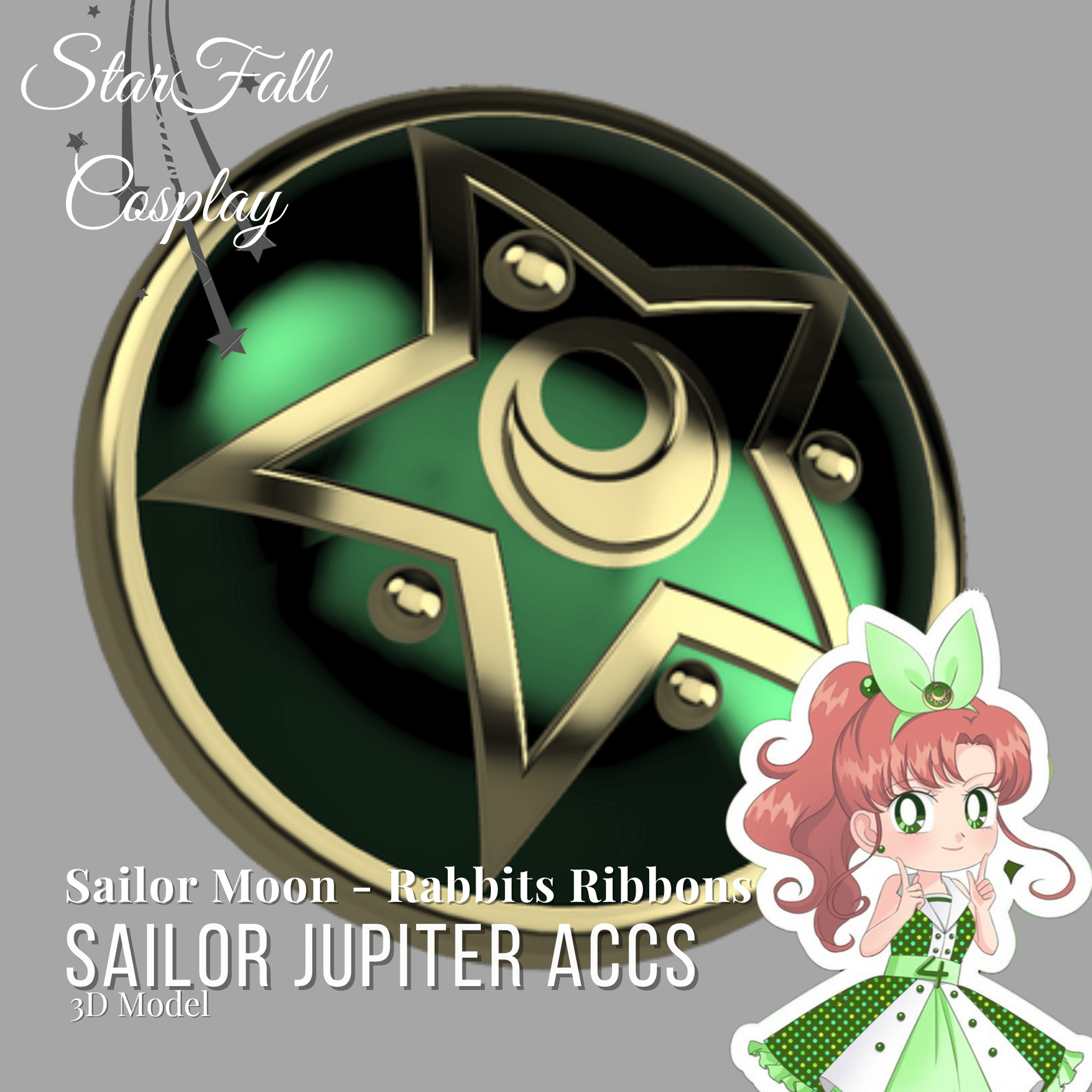 Jupiter Rabbit Ribbon Cosplay Accessories 3d model