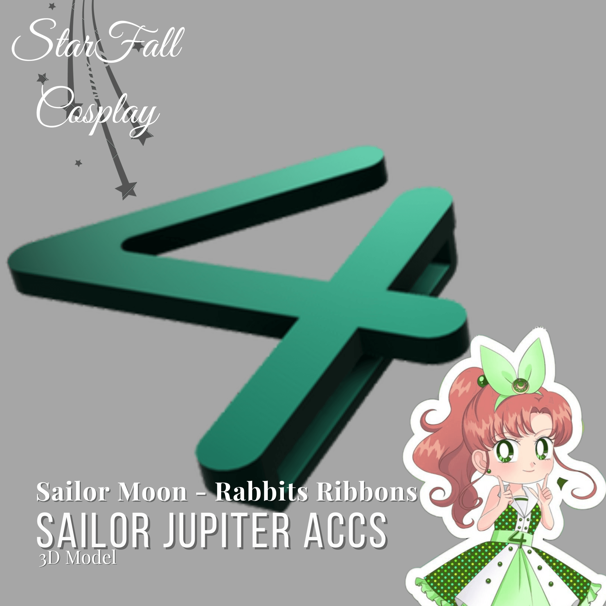 Jupiter Rabbit Ribbon Cosplay Accessories 3d model