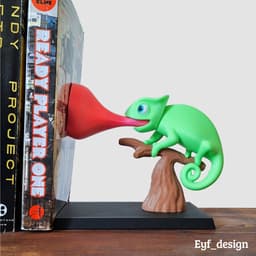 Chameleon Bookend 3d model
