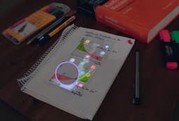 Smartphone stash (A5notepad, GalaxyS20FE) - Im Kreis Ansicht Standby-Modus. - 3d model