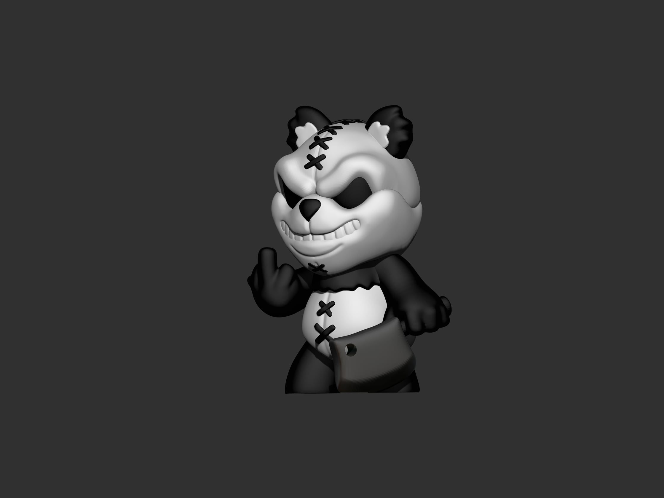 Angry Panda Designer Toy 3d model